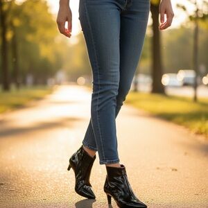 Aquatalia Marilisa Made in Italy Black Ankle Booties size 8.5